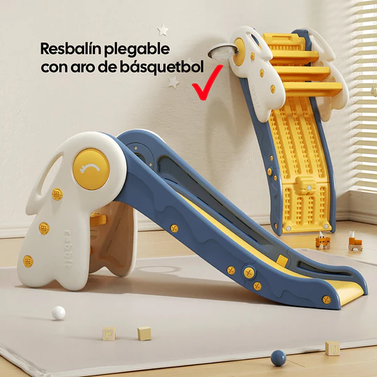 Resbalín Infantil Plegable con Aro de Básquetbol Kidscool Multicolor