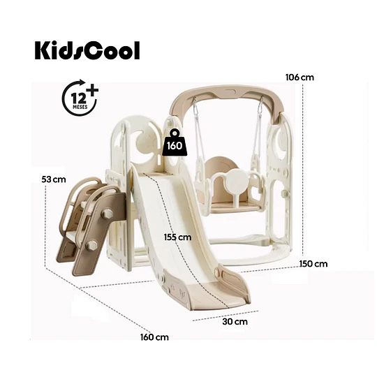 Resbalín Columpio 3 Juegos en 1 Kidscool Estilo Off White
