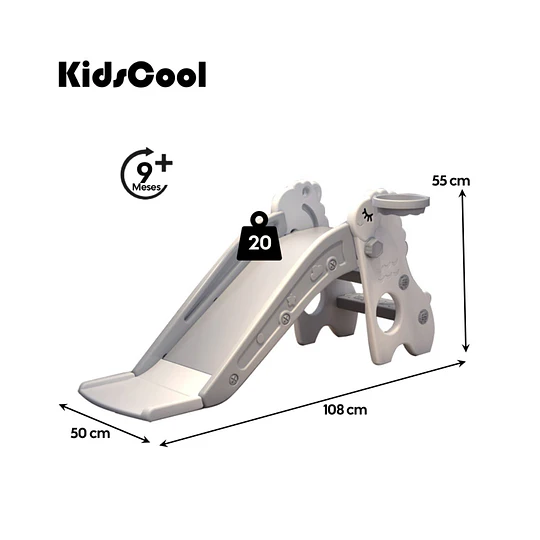 Resbalín Infantil Plegable Kidscool Centro de Juegos Crudo Gris