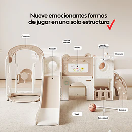 Resbalín Columpio Centro de Juegos 9 en 1 Kidscool Estilo Off White