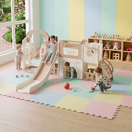 Resbalín Columpio Centro de Juegos 9 en 1 Kidscool Estilo Off White