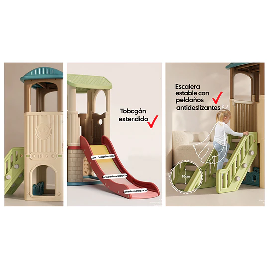 Resbalín Torre Infantil Centro de Juegos Kidscool Off White Colores