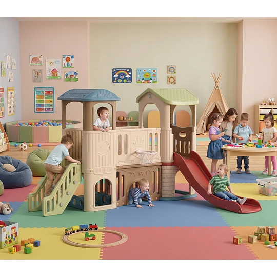 Centro de Juegos Infantil Dos Torres Kidscool Off White Colores