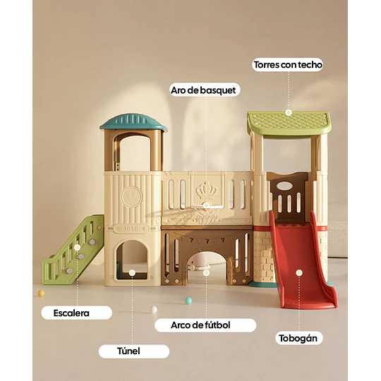 Centro de Juegos Infantil Dos Torres Kidscool Off White Colores