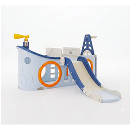 Resbalín Infantil Centro de juegos Navy 7 en 1 Kidscool Blanco Azul