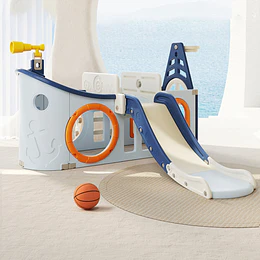 Resbalín Infantil Centro de juegos Navy 7 en 1 Kidscool Blanco Azul
