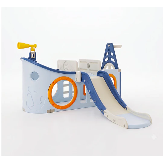 Retiro Express - Resbalín Infantil Centro de juegos Navy 7 en 1 Kidscool Blanco Azul