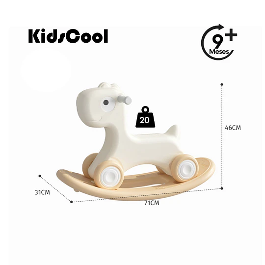 Retiro Express - Caminador Mecedor Caballito 3 en 1 Kidscool Crudo Neutro Estilo Off White