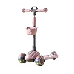 Scooter Plegable 3 Ruedas Kidscool Rosada Luces y Música-Preventa 3 Agosto