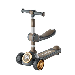 Scooter Infantil 3 en 1 Kidscool Gris Plegable con Asiento-Preventa 3 Agosto