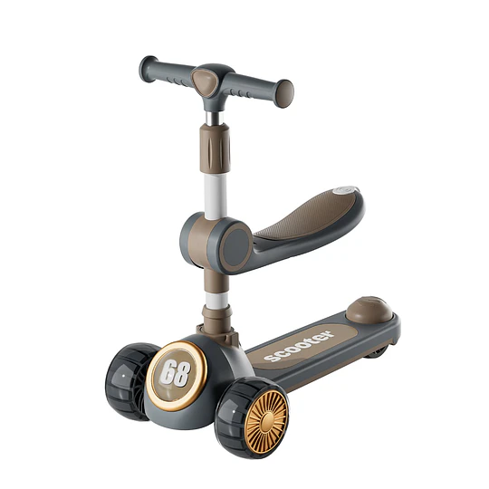 Scooter Infantil 3 en 1 Kidscool Gris Plegable con Asiento-Preventa 3 Agosto