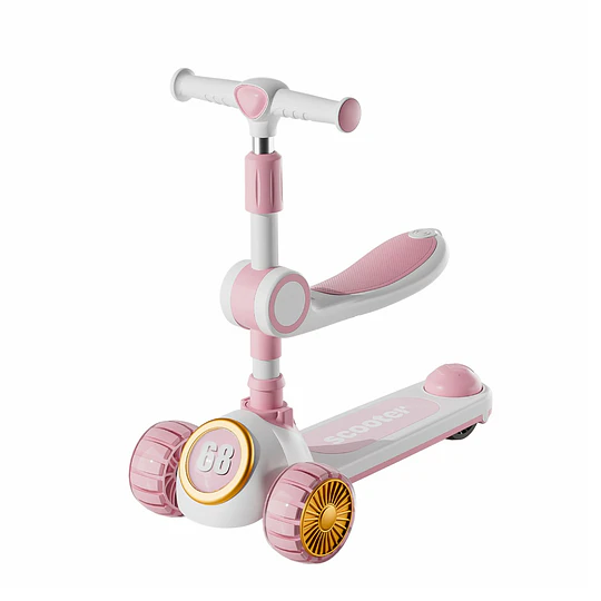 Scooter Infantil 3 en 1 Kidscool Rosado Plegable con Asiento-Preventa 3 Agosto