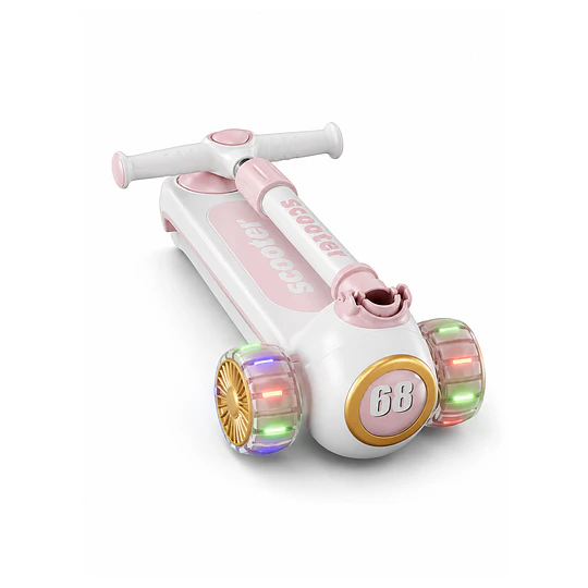 Scooter Infantil 3 en 1 Kidscool Rosado Plegable con Asiento-Preventa 3 Agosto