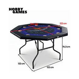 Mesa de Póker Octagonal Plegable 8 Jugadores Hobby Games -Preventa 3 Agosto