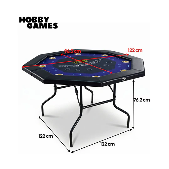 Mesa de Póker Octagonal Plegable 8 Jugadores Hobby Games -Preventa 3 Agosto