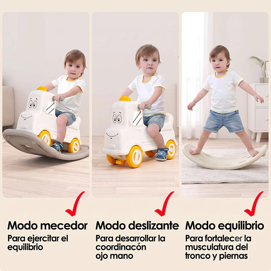 Retiro Express- Correpasillos Caminador Mecedor Camión 3 en 1 Kidscool Off White