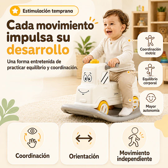Retiro Express- Correpasillos Caminador Mecedor Camión 3 en 1 Kidscool Off White