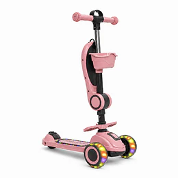 Retiro Express - Scooter con Asiento Luces y Música Kidscool Rosado Plegable
