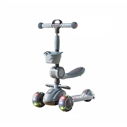 Retiro Express - Scooter con Asiento Luces y Música Kidscool Gris Plegable