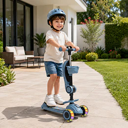 Retiro Express - Scooter con Asiento Luces y Música Kidscool Gris Plegable