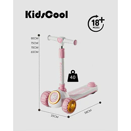 Retiro Express - Scooter 3 Ruedas Plegable Kidscool Rosado Música y Luces