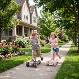 Retiro Express - Scooter 3 Ruedas Plegable Kidscool Rosado Música y Luces