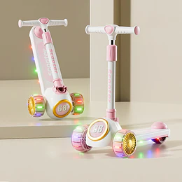 Retiro Express - Scooter 3 Ruedas Plegable Kidscool Rosado Música y Luces