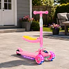 Retiro Express - Scooter Plegable con Asiento Kidscool Rosado Música y Luces