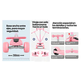 Retiro Express - Scooter Plegable con Asiento Kidscool Rosado Música y Luces