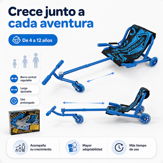 Retiro Express - Easy Roller con Luces Kidscool Azul Wave Roller