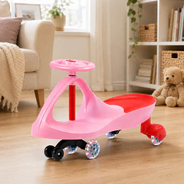 Retiro Express - Swing Car Auto Giratorio Kidscool Rosado con Luces