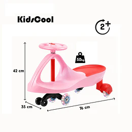 Retiro Express - Swing Car Auto Giratorio Kidscool Rosado con Luces