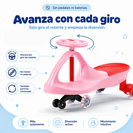 Retiro Express - Swing Car Auto Giratorio Kidscool Rosado con Luces