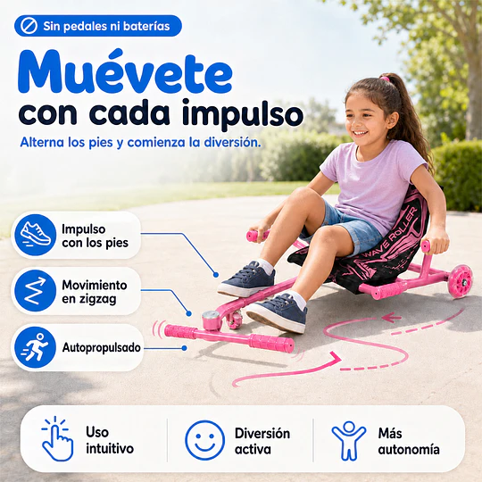 Retiro Express - Easy Roller con Luces Kidscool Rosado Wave Roller