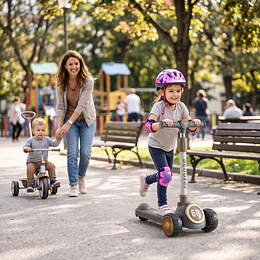 Retiro Express - Scooter 3 Ruedas Plegable Kidscool Gris Música y Luces