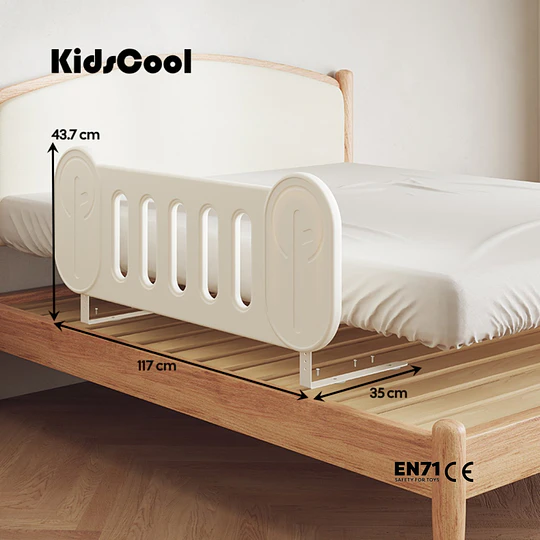 Baranda de Cama Infantil Fija Protectora Anticaídas Plástico 43.7x117x35 cm
