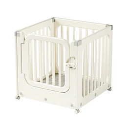 Corral de Juegos Móvil Kidscool con Ruedas y Puerta Crudo Neutro 77x78x73 cm