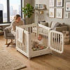 Corral de Juegos Móvil Kidscool con Ruedas y Puerta Crudo Neutro 77x78x73 cm