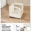 Corral de Juegos Móvil Kidscool con Ruedas y Puerta Crudo Neutro 77x78x73 cm