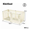 Corral de Juegos Móvil Rectangular Doble Kidscool con Ruedas y Puerta Crudo Neutro | 73x153x77 cm
