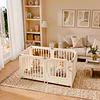 Corral de Juegos Móvil Rectangular Doble Kidscool con Ruedas y Puerta Crudo Neutro | 73x153x77 cm