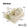 Corral de 7 Juegos Infantil con Casita y Centro de Actividades Plástico Beige | 133x180x200 cm