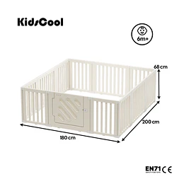Corral de Juegos Infantil Modular con Puerta de Seguridad Plástico Blanco Crema | 200x180x68 cm