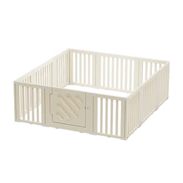 Corral de Juegos Infantil Modular con Puerta de Seguridad Plástico Blanco Crema | 200x180x68 cm