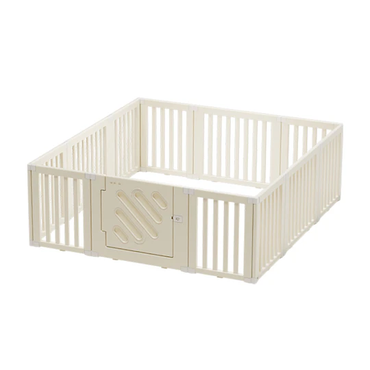 Corral de Juegos Infantil Modular con Puerta de Seguridad Plástico Blanco Crema | 200x180x68 cm