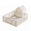 Corral de Juegos Infantil con Casita Refugio y Puerta de Seguridad Plástico Beige Cálido | 114x180x200 cm