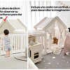 Corral de Juegos Infantil con Casita Refugio y Puerta de Seguridad Plástico Beige Cálido | 114x180x200 cm