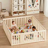 Corral de Juegos Infantil Modular con Puerta de Seguridad, Plástico Off White (65x180x200 cm)