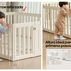 Corral de Juegos Infantil Modular con Puerta de Seguridad, Plástico Off White (65x180x200 cm)