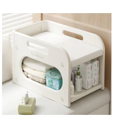 Kidscool Mudador de Sobremesa Compacto con Estante Organizador Plástico Blanco Marfil 75x51x46 cm 